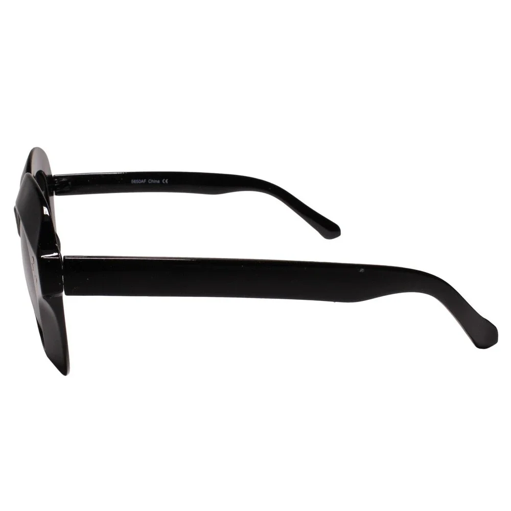 Classy Exotic Silver Studded Thick Frame 80s Hip Hop Swagger Black Sunglasses
